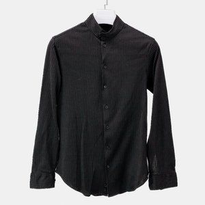 Armani Collezioni Black Pinstripe Shirt